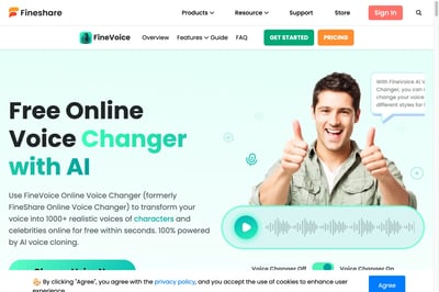 Free Online Voice Changer with AI Voice Cloning | FineVoice preview